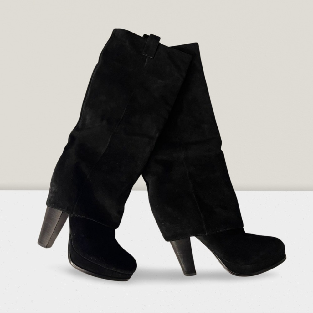 ASH Eden Black Women's Knee-High Suede Boots SZ 38